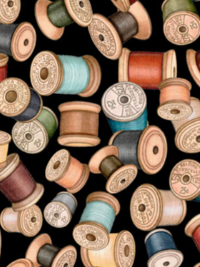 QT Fabrics "Sew Lovely" # 28378-J Black – Spools THUMBNAIL