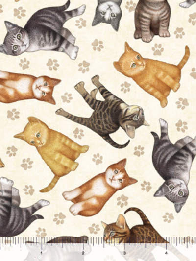 QT Fabrics "Felicity" # 1649-28490-E – Kitten Toss MAIN