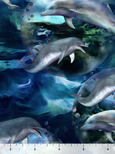 QT Fabrics "Dazzling Dolphins" # 1649-28860-W – Dolphins on Blue MAIN