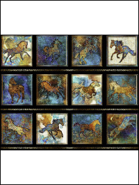 QT Fabrics "Wild at Heart" # 1649-28991-J – Horse Picture Patches Panel THUMBNAIL