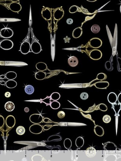 QT Fabrics "Just Sew" #1649-29229-J – Scissors MAIN