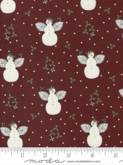 Moda "I Believe In Angels" # 3000-12 – Snowman Angels on Cardinal Red MAIN