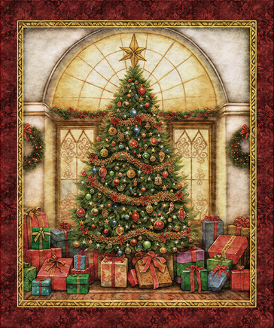 QT Fabrics "Wonderful Christmas Time" Christmas Tree Panel 30333-X Multi MAIN