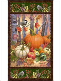 QT Fabrics "Autumn Forest" Harvest Panel #30360-X Multi, by Gina Jane Lee THUMBNAIL