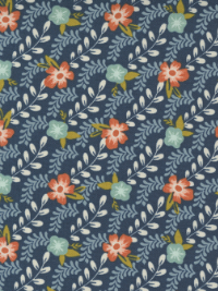 Moda "Songbook" # 45524-15 Midnight – Trellis Climb Floral Stripe THUMBNAIL