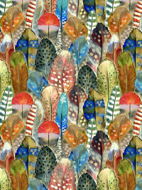 In The Beginning Fabrics "Southwest" # 4SOU-1 – Colorful Feathers THUMBNAIL