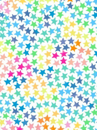 Windham Fabrics "Cubby Bear Flannel" # 52383-1 – Colorful Stars on White THUMBNAIL