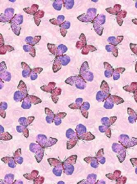 Windham Fabrics "In Bloom" # 53373-6 – Butterflies on Lavender THUMBNAIL