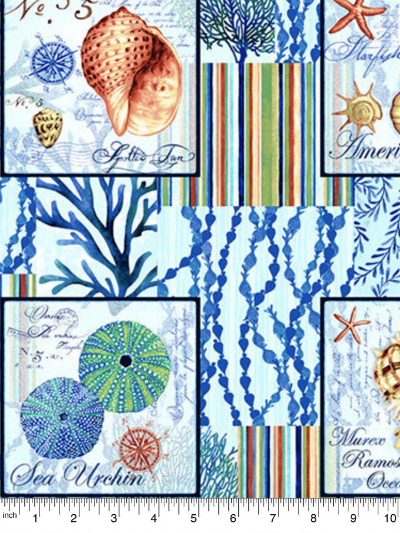 Studio E "Deep Blue Sea" # 5792-17-LIGHT BLUE – Shell Blocks MAIN