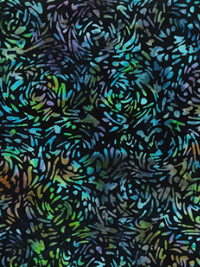 Northcott Banyan Batiks "Banyan BFFs" # 81600-98 – Colorful Print on Soot THUMBNAIL
