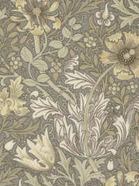 Moda "Ebony Suite" # 8383-13-Dove – Grey and Beige Florals and Vines THUMBNAIL