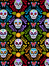 Andover "Day of the Dead" # A-9818-K – Colorful Sugar Skulls THUMBNAIL