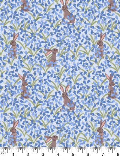 Lewis & Irene "Bluebell Wood Reloved" # A638-1 – Bluebell Hare on Blue MAIN