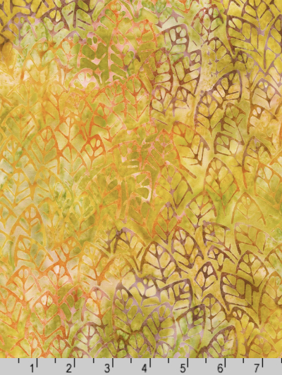Robert Kaufman "Artisan Batiks: Terrain" # AMD-21544-141-SAFFRON – Leaf Outlines MAIN