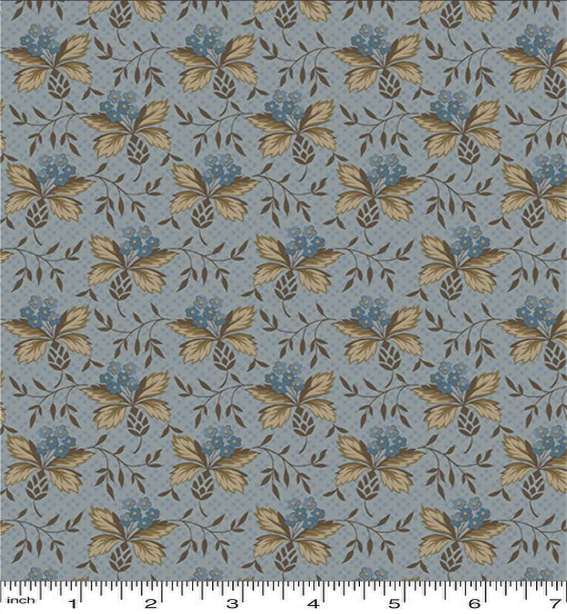 Andover - Cocoa Blue by Laundry Basket Quilts - Thistle A 603 LB LARGE