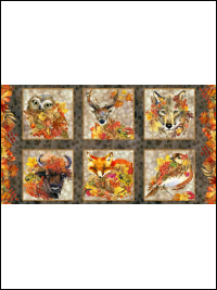 In The Beginning Fabrics "Our Autumn Friends" # 1OAF-1 – Autumn Animal Panel THUMBNAIL