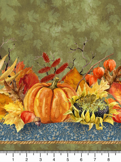 In The Beginning Fabrics "Our Autumn Friends" # 2OAF-2 – Autumn Stripe Border MAIN
