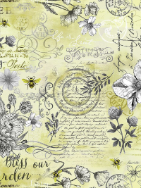 Timeless Treasures "Queen Bee" # BEE-CD1356-HONEY – Queen Bee Old Fashioned Text THUMBNAIL