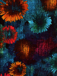 Benartex - Kanvas Studio "Patio Splash" # 08559-84 – Bright Flowers on Blue THUMBNAIL