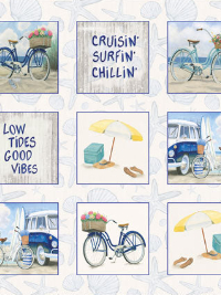 PB Textiles "Beach Time" # BTIM-4913-PA – Beach Time Squares Panel THUMBNAIL