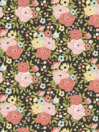 Riley Blake "Joy in the Journey" Floral C10681 - Charcoal THUMBNAIL