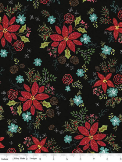 Riley Blake "Snowed In" Floral C10811-BLACK MAIN