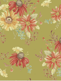 Riley Blake "Adel in Autumn" # C10820-Olive – Main Floral on Olive THUMBNAIL