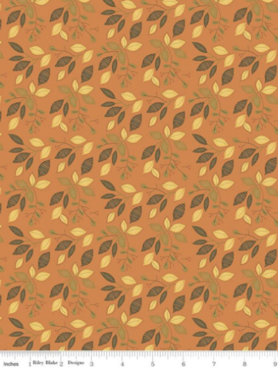 Riley Blake "Adel in Autumn" # C10822-Orange – Autumn Leaves on Orange MAIN