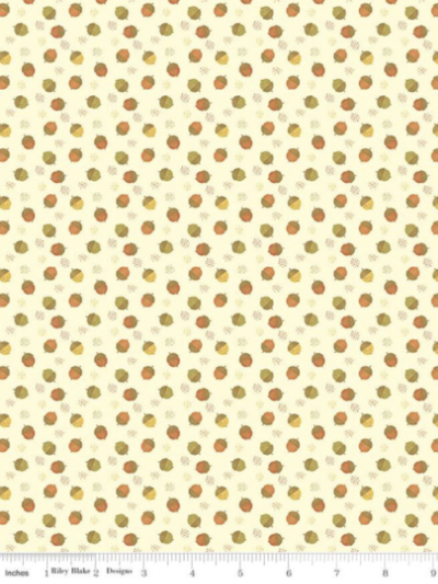 Riley Blake "Adel in Autumn" # C10824-Cream – Acorns on Cream MAIN