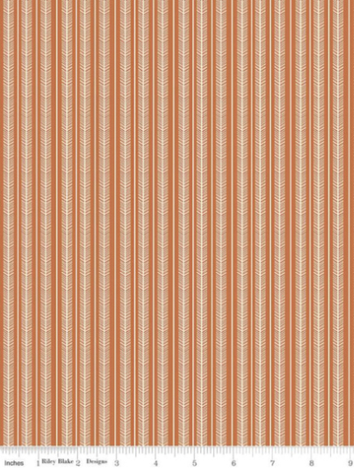 Riley Blake "Adel in Autumn" # C10827-Persimmon – Persimmon and Cream Stripes MAIN