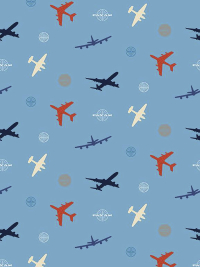 Riley Blake "Pan Am" # C12121-Blue – Airplanes Light Blue THUMBNAIL