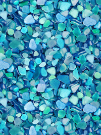 Timeless Treasures "Beach Dreams" BEACH-C1237 BLUE – Packed Blue Seaglass THUMBNAIL