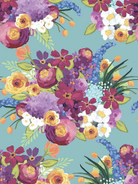Riley Blake - Floralicious - Main C13480-Aqua THUMBNAIL