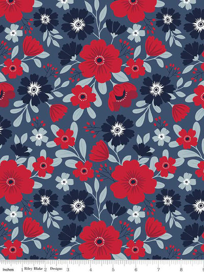 Riley Blake "American Beauty" # C14440-Navy – Large Floral MAIN