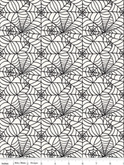 Riley Blake "Sophisticated Halloween" # C14622-Cream – Spider Webs MAIN