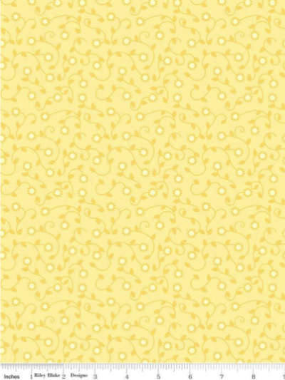 Riley Blake "Sunny Skies" # C14635-Sun – Yellow on Yellow Floral MAIN