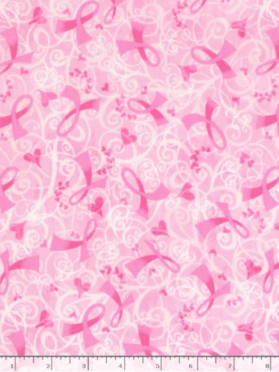 Timeless Treasures "Pink Ribbon" # GAIL-C6895-PINK – Breast Cancer Pink Ribbons MAIN