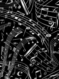 Timeless Treasures "Feel the Music" # MUSIC-C7587-Black – Swirling Music Notes THUMBNAIL