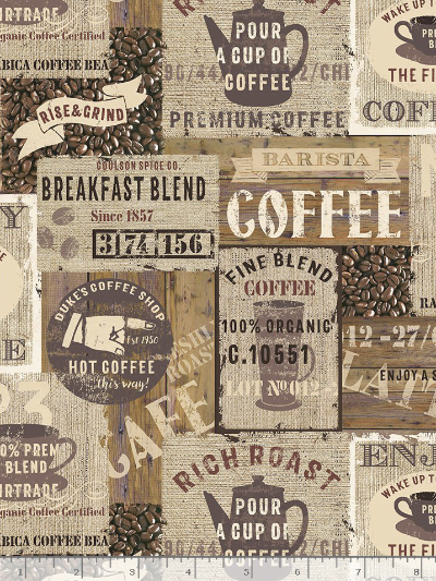 Timeless Treasures # COFFEE-C7984-Brown – Coffee Squares MAIN