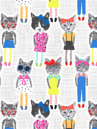 Timeless Treasures "Furr-tastic" # CAT-C8331-White – Fun Cat People THUMBNAIL