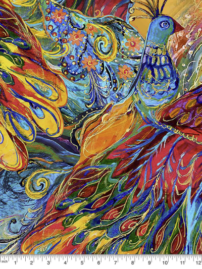 Timeless Treasures "Painted Peacock" # PEACOCK-CD1067-MULTI – Painted Peacocks MAIN