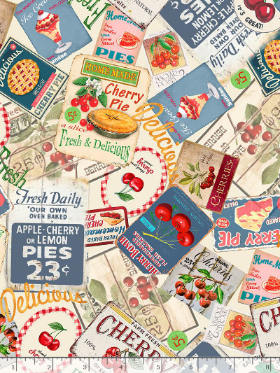 Timeless Treasures "Cherry Pie" # CD1547-Multi – Packed Cherry Stamps MAIN