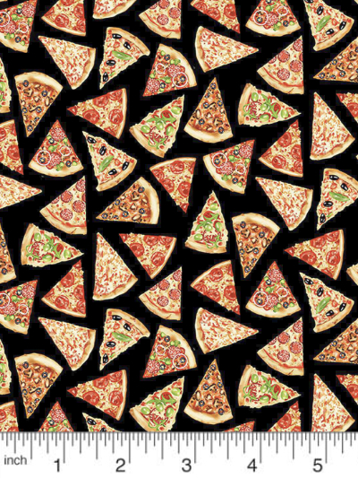 Timeless Treasures # GAIL-CD8887-Black – Pizza Slices MAIN