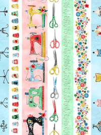 Michael Miller "Don't Dream It, Sew It" # CX10219-WHIT-D – Sewing Stripes THUMBNAIL