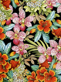 Michael Miller "Exotica" # DCX10273-BLAC-D – Vibrant Flowers THUMBNAIL