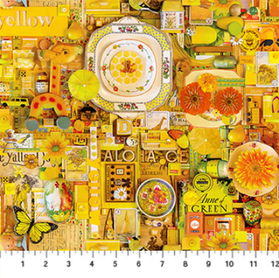 Northcott "Color Collage" # DP22413-52 – Yellow Collage MAIN