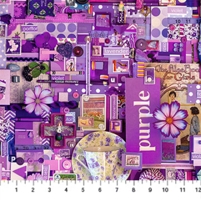 Northcott "Color Collage" # DP22417-84 – Purple Collage MAIN