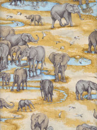 Makower UK "Safari" #TP-1533-1 - Elephants THUMBNAIL