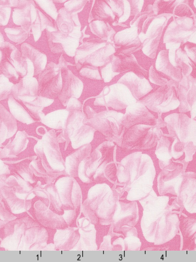 Robert Kaufman "Flowerhouse: Penelope" # FLH-20875-107-PETAL – Pink Sweet Peas on Pink MAIN