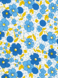 Robert Kaufman "All a Flutter" # FLHD-21647-4-Blue – Blue Flowers on White THUMBNAIL